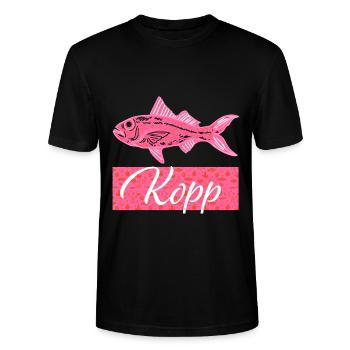 Fischkopp, Nordsee, Ostsee, Hamburg, Kiel, Meer - Stanley/Stella Unisex Bio-T-Shirt CRAFTER - Schwarz - Vorne - Alina (178cm) & Michal (187cm)