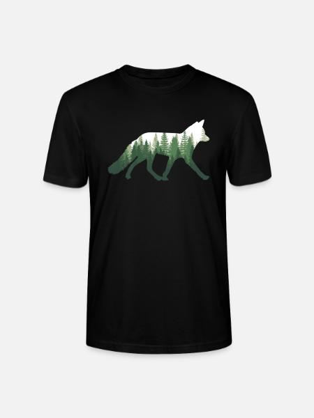 Fox Nature Forest - Stanley/Stella CRAFTER Unisex Organic T-Shirt - black