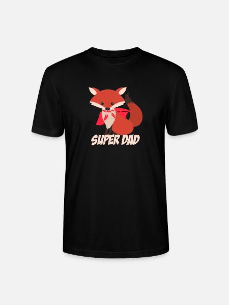Super Dad Fuchs Father - Stanley/Stella CRAFTER Unisex Organic T-Shirt - black