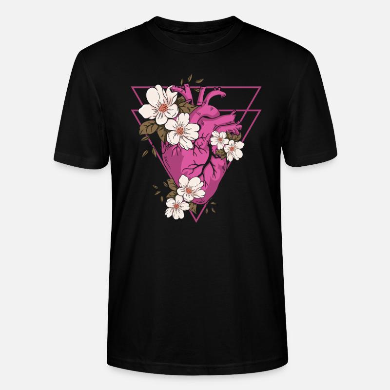 Gothic Blumen - Stanley/Stella Unisex Bio-T-Shirt CRAFTER - Schwarz