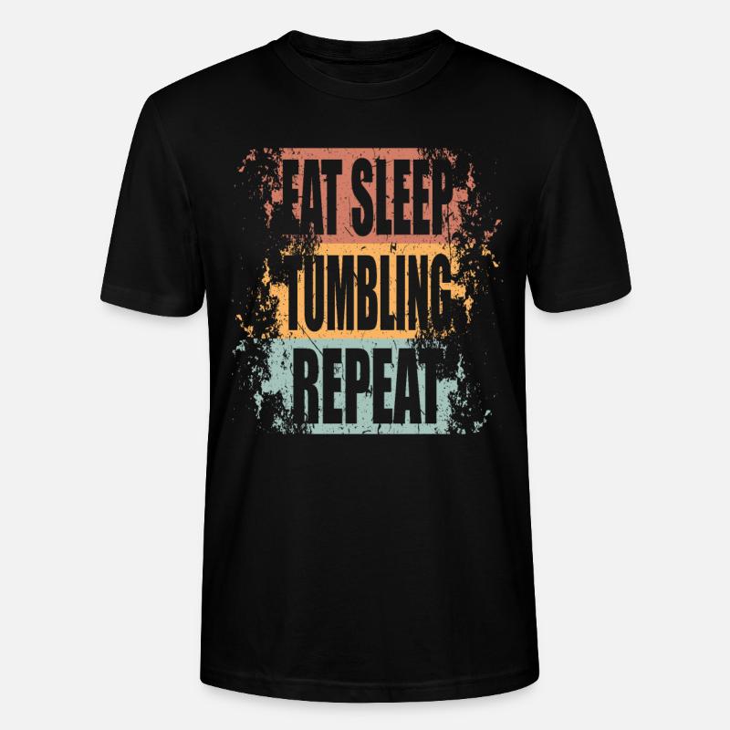 Tumbling Manger Dormir Répéter - T-shirt bio CRAFTER Stanley Stella Unisexe - noir