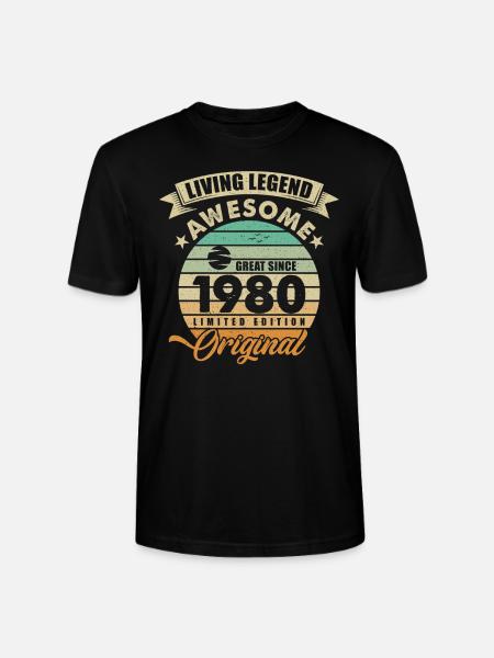 1980 Birthday Retro Orginal - Stanley/Stella CRAFTER Unisex Organic T-Shirt - black