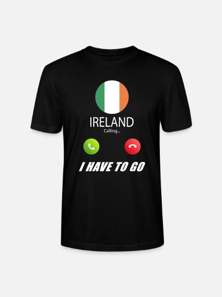 Ireland calls lusiger flags saying - Stanley/Stella CRAFTER Unisex Organic T-Shirt - black