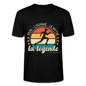 papa traileur l homme e mythe fête des pères - T-shirt bio CRAFTER Stanley Stella Unisexe - noir - Devant - Alina (178cm) & Michal (187cm)