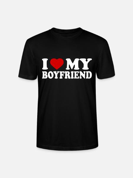 I love my boyfriend - Stanley Stella CRAFTER unisex økologisk-T-shirt - sort