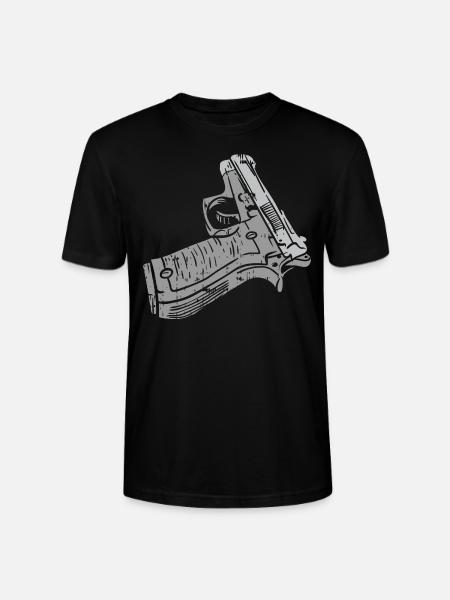 Pistole Knarre Waffe Handwaffe - Stanley/Stella Unisex Bio-T-Shirt CRAFTER - Schwarz