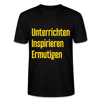 Enseigner, inspirer, encourager - T-shirt bio CRAFTER Stanley Stella Unisexe - noir - Devant - Alina (178cm) & Michal (187cm)