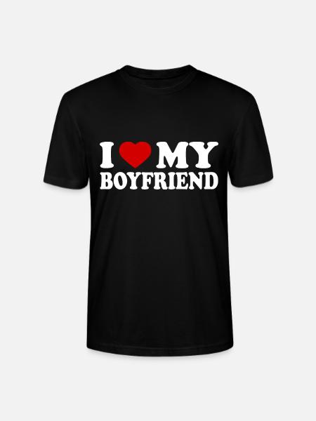 I love my boyfriend - Stanley Stella CRAFTER unisex økologisk-T-shirt - sort