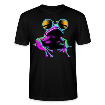 Stylefrog Synthinator - Stanley/Stella CRAFTER Unisex Organic T-Shirt - black - Front - Alina (178cm) & Michal (187cm)