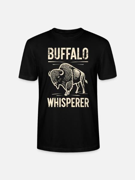 Buffalo Whisperer - Stanley/Stella Unisex Bio-T-Shirt CRAFTER - Schwarz
