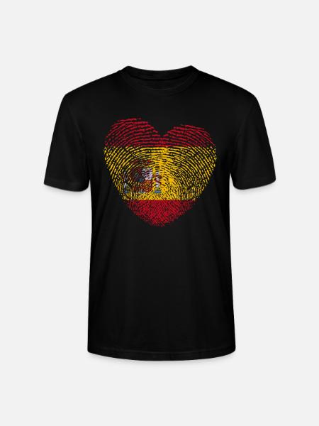 Spain Flag Fingerprint - Stanley/Stella CRAFTER Unisex Organic T-Shirt - black