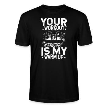 Your Workout Is My Warm Up Turnen Gymnsatik Turner - Stanley/Stella Unisex Bio-T-Shirt CRAFTER - Schwarz - Vorne - Alina (178cm) & Michal (187cm)