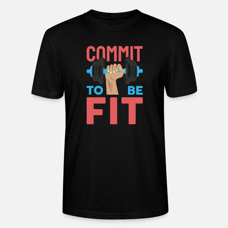 commit to be fit - Stanley/Stella Unisex Bio-T-Shirt CRAFTER - Schwarz