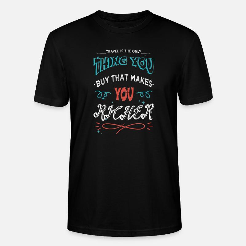 travel bug camping partner birthday present idea - Stanley/Stella Unisex Bio-T-Shirt CRAFTER - Schwarz