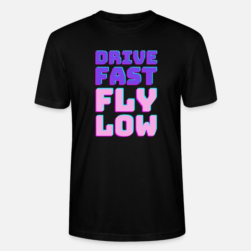 Drive Fast Fly Low - Retro - Stanley/Stella Unisex Bio-T-Shirt CRAFTER - Schwarz