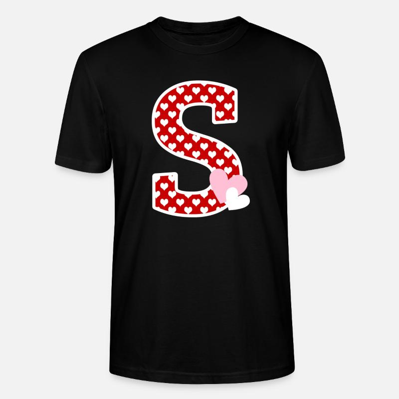 Buchstabe S Herz - Stanley/Stella Unisex Bio-T-Shirt CRAFTER - Schwarz
