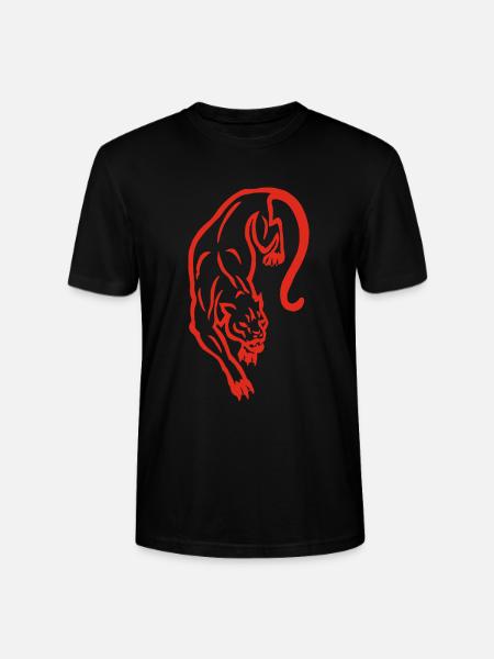 Red panther silhouette - Stanley/Stella CRAFTER Unisex Organic T-Shirt - black