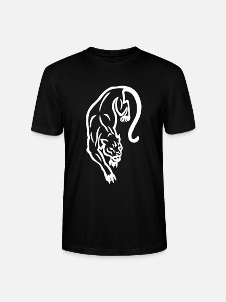 Weiße Panther-Silhouette - Stanley/Stella Unisex Bio-T-Shirt CRAFTER - Schwarz