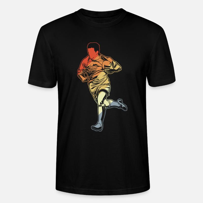 Rugby Sketch - Stanley/Stella CRAFTER Unisex Organic T-Shirt - black