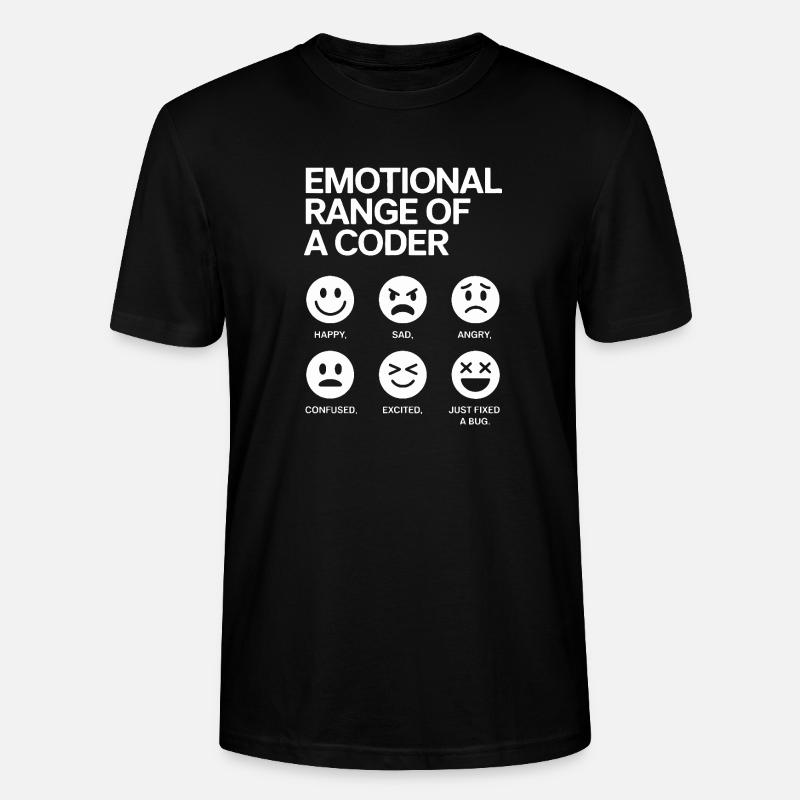 Emotionale Bandbreite eines Programmierers - Stanley/Stella Unisex Bio-T-Shirt CRAFTER - Schwarz