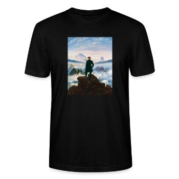 Wanderer über dem Nebelmeer Caspar David Friedrich - Stanley/Stella Unisex Bio-T-Shirt CRAFTER - Schwarz - Vorne - Alina (178cm) & Michal (187cm)