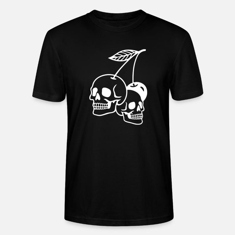 Dunkle Kirsche Schädel Illustration - Stanley/Stella Unisex Bio-T-Shirt CRAFTER - Schwarz
