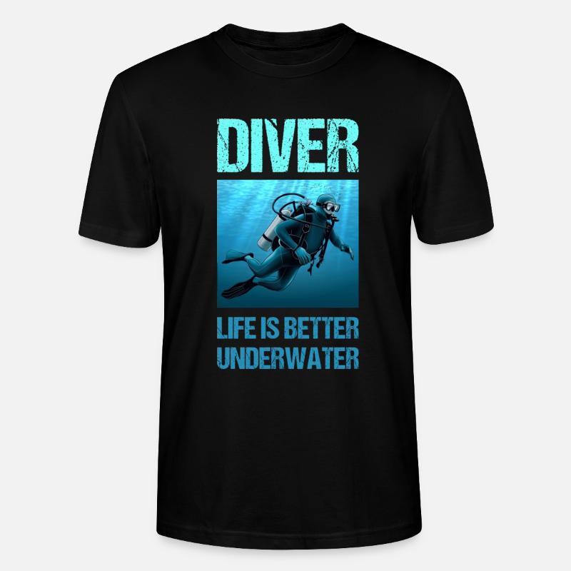 Diver life is better underwater - Stanley/Stella Unisex Bio-T-Shirt CRAFTER - Schwarz