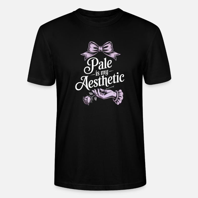 Blasse ästhetische Rosenschleife - Stanley/Stella Unisex Bio-T-Shirt CRAFTER - Schwarz