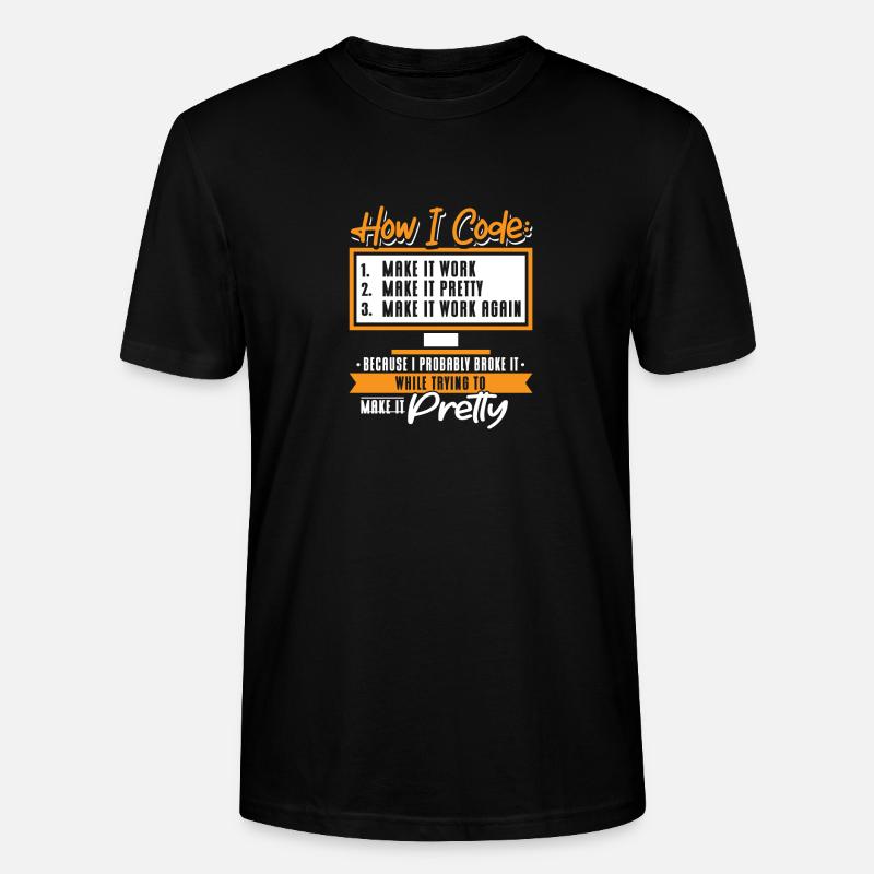 How I Code - Stanley/Stella Unisex Bio-T-Shirt CRAFTER - Schwarz