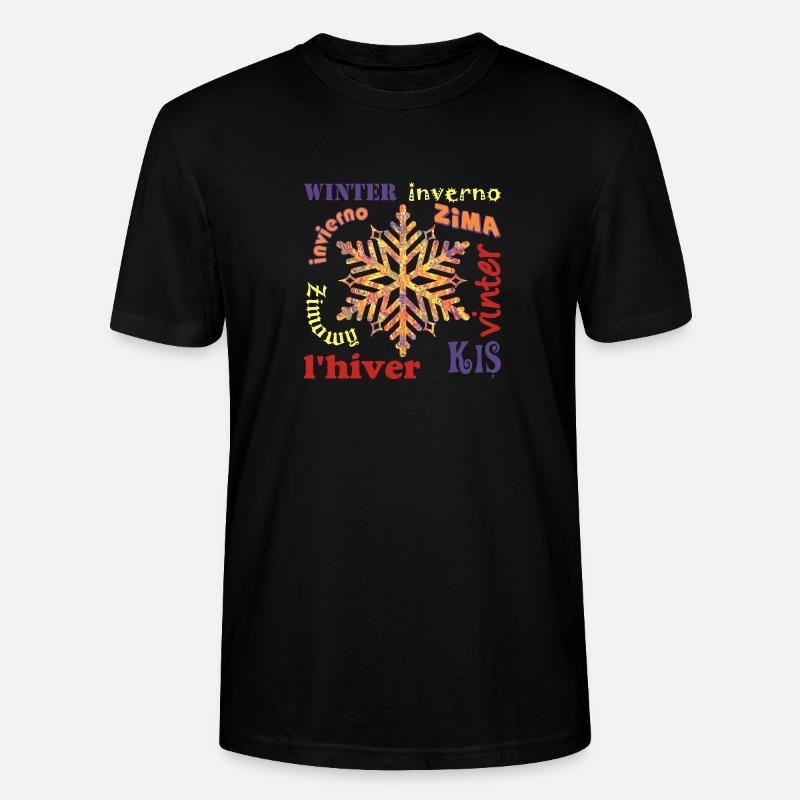 Hiver multilingue E 53 - T-shirt bio CRAFTER Stanley Stella Unisexe - noir