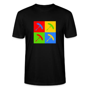 Bratwurst pop art - Stanley/Stella CRAFTER Unisex Organic T-Shirt - black - Front - Alina (178cm) & Michal (187cm)