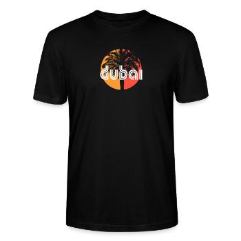 Dubai UAE United Arab Emirates Artistic Vacation - Stanley/Stella CRAFTER Unisex Organic T-Shirt - black - Front - Alina (178cm) & Michal (187cm)