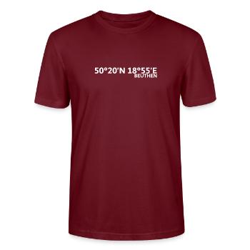 Coordonnées de Beuthen - T-shirt bio CRAFTER Stanley Stella Unisexe - bordeaux - Devant - Alina (178cm) & Michal (187cm)