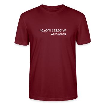 Coordonnées West Jordan, Utah, États-Unis - T-shirt bio CRAFTER Stanley Stella Unisexe - bordeaux - Devant - Alina (178cm) & Michal (187cm)