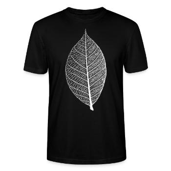 blatt laub leaf baum natur wildnis skelett wald - Stanley/Stella Unisex Bio-T-Shirt CRAFTER - Schwarz - Vorne - Alina (178cm) & Michal (187cm)