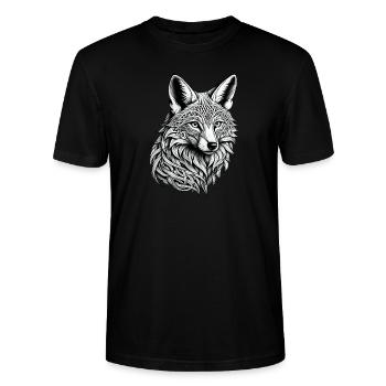 Celtic Fox - Stanley/Stella CRAFTER Unisex Organic T-Shirt - black - Front - Alina (178cm) & Michal (187cm)