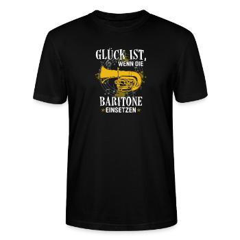 Blasmusik Musiker Musik Geschenk · Baritone - Stanley/Stella Unisex Bio-T-Shirt CRAFTER - Schwarz - Vorne - Alina (178cm) & Michal (187cm)