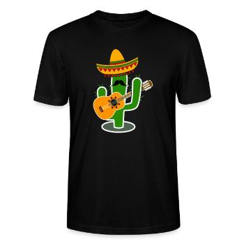 Cactus Sombrero Guitar - Stanley/Stella Unisex Bio-T-Shirt CRAFTER - Schwarz - Vorne - Alina (178cm) & Michal (187cm)