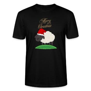 Rhön Schaf Rhönschaf Weihnachten Hessen Schafe - Stanley/Stella Unisex Bio-T-Shirt CRAFTER - Schwarz - Vorne - Alina (178cm) & Michal (187cm)