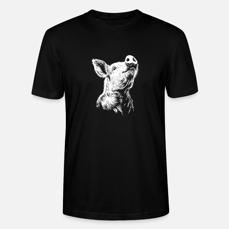 Silhouette de cochon mignon - T-shirt bio CRAFTER Stanley Stella Unisexe - noir