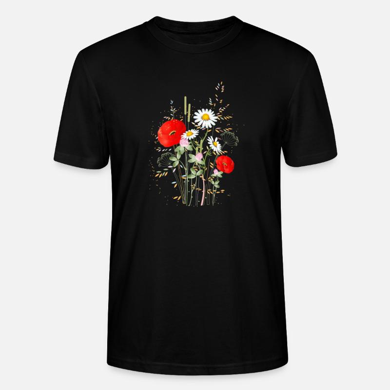 wunderschöne blühende Sommerwiese mit Mohnblumen - Stanley/Stella Unisex Bio-T-Shirt CRAFTER - Schwarz