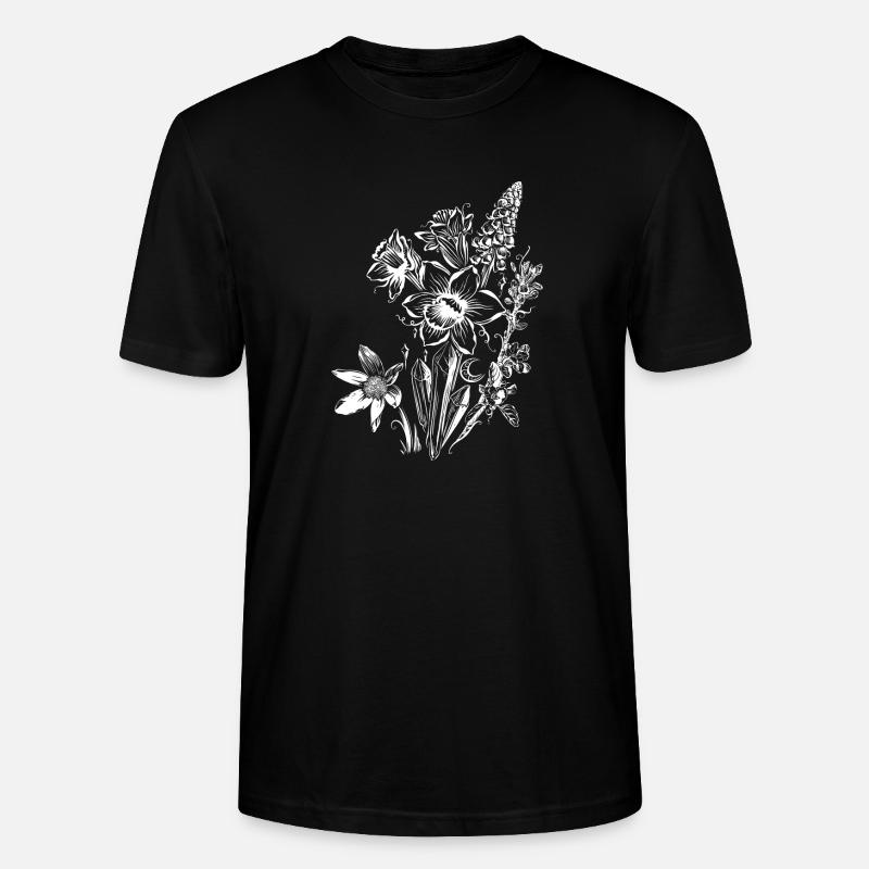 Jonquilles Fleurs Spring Rock Crystal - T-shirt bio CRAFTER Stanley Stella Unisexe - noir