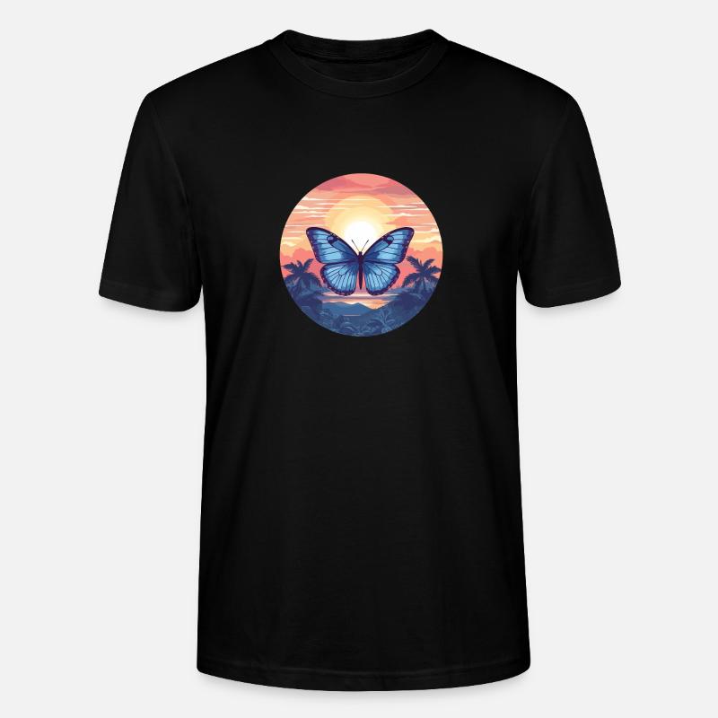 Blauer Morpho-Schmetterling - Stanley/Stella Unisex Bio-T-Shirt CRAFTER - Schwarz