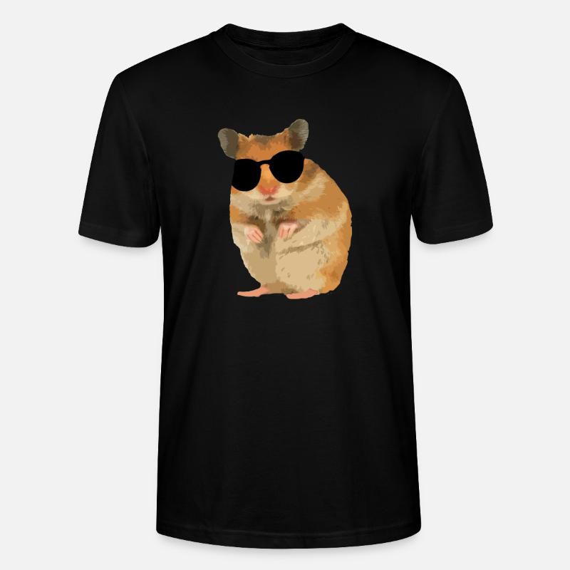 Hamster Menno mit Sonnebrille cool - Stanley/Stella Unisex Bio-T-Shirt CRAFTER - Schwarz