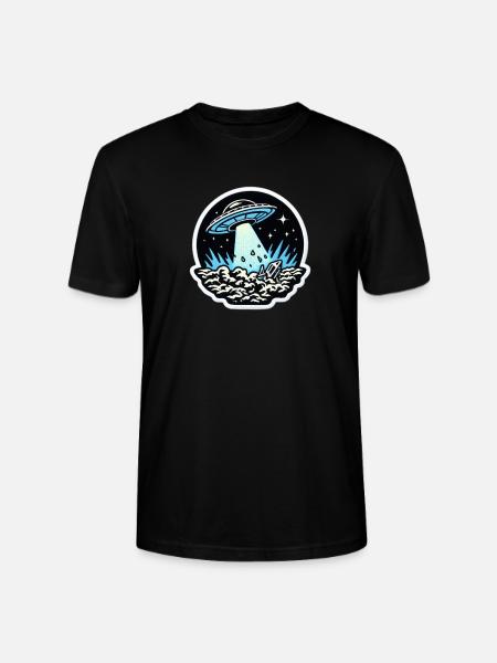 UFO-Lichtstrahl Patch - Stanley/Stella Unisex Bio-T-Shirt CRAFTER - Schwarz