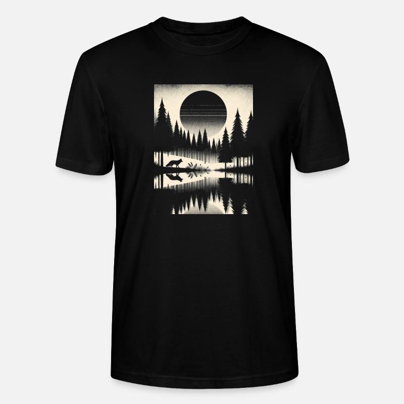 RENARD DANS LA FORÊT - T-shirt bio CRAFTER Stanley Stella Unisexe - noir