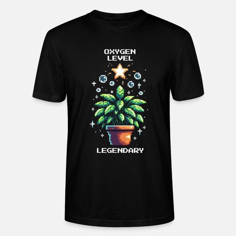 Oxygen Level Legendary | Pflanzenpower Gaming - Stanley/Stella Unisex Bio-T-Shirt CRAFTER - Schwarz