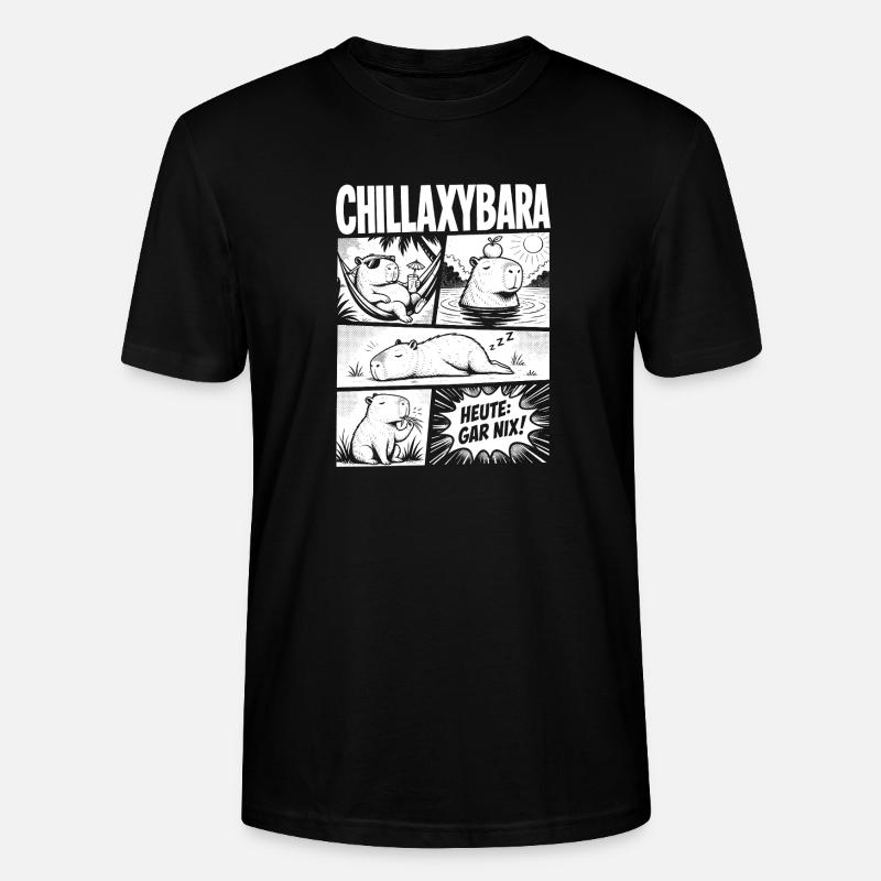 Chillax Capybara Relax Comic Design - Stanley/Stella Unisex Bio-T-Shirt CRAFTER - Schwarz