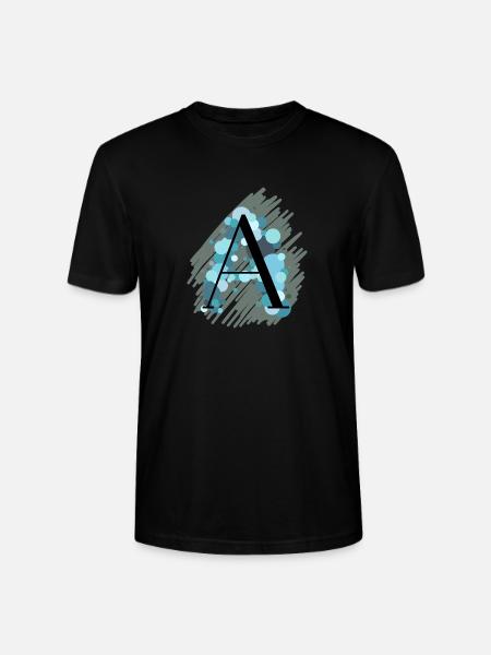 Buchstabe A - türkis - Stanley/Stella Unisex Bio-T-Shirt CRAFTER - Schwarz