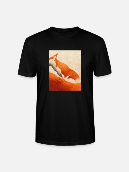 Abstract fox in nature - Stanley/Stella CRAFTER Unisex Organic T-Shirt - black